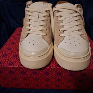 Tory Burch Beige and White Sneakers
